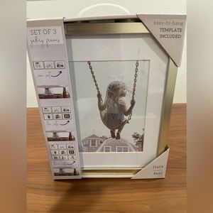 Brand new Set of 3 matte gold frames